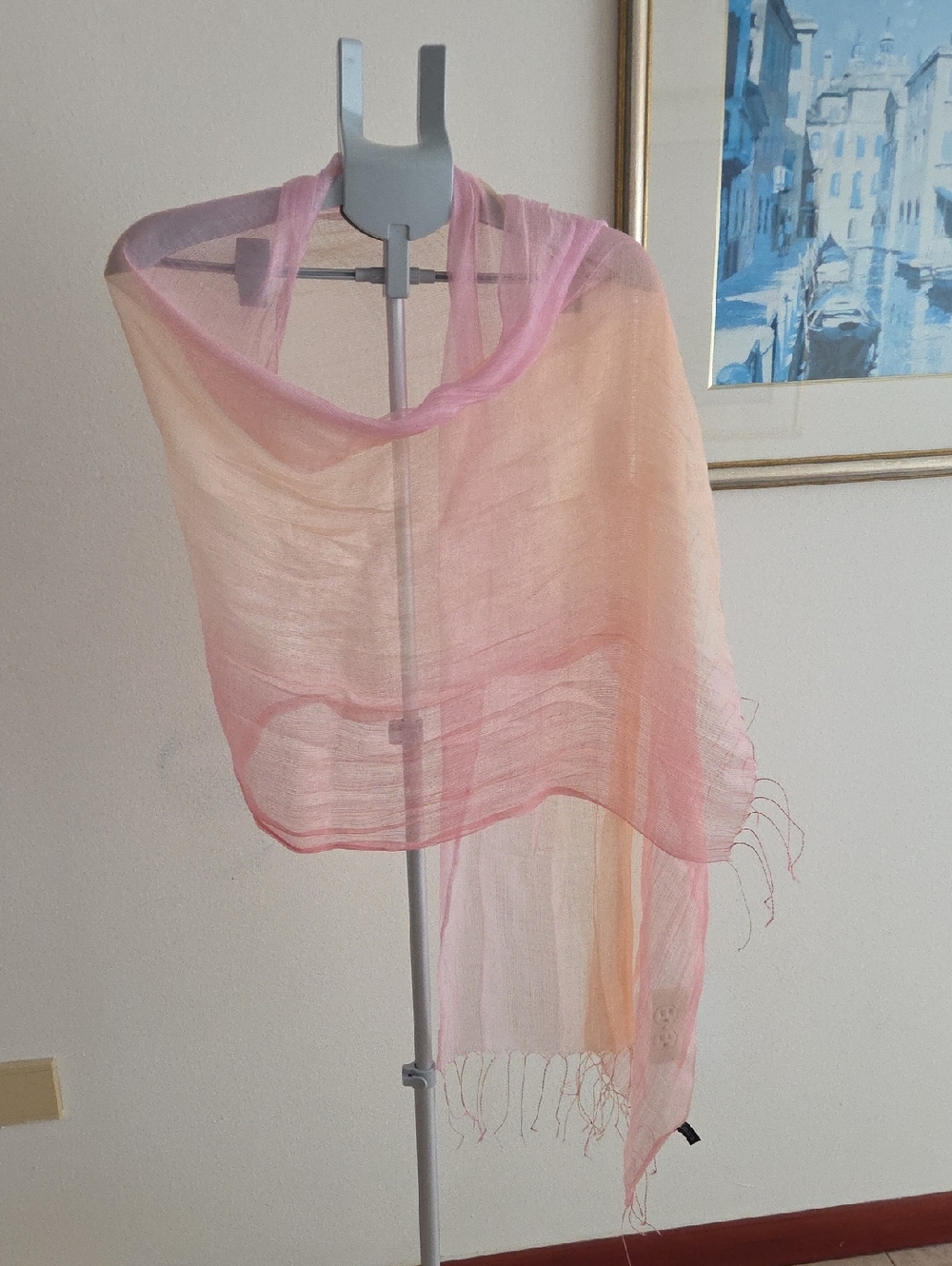 Lightweight Pink and Peach Ombre Scarf - Unbranded